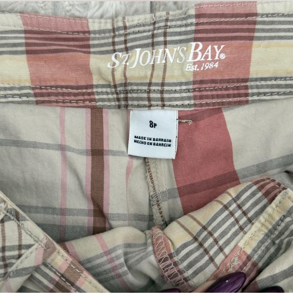 St. John's Bay Pink and Cream Plaid Pencil Skirt - Picture 5 of 5